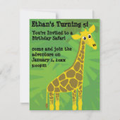 Invitation Safari thème anniversaire (Devant)