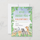 Invitation Safari Thème I Am Wild About You Valentine's Day (Devant)