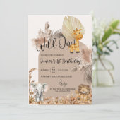 Invitation Safari Thème Wild One 1er Anniversaire de enfant I (Debout devant)