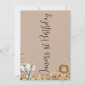 Invitation Safari Thème Wild One 1er Anniversaire de enfant I (Dos)