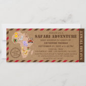 Invitation Safari Ticket Wild Animal Baby shower (Devant)