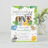 Invitation Safari Tropical Animal Sauvage 1er Anniversaire (Debout devant)
