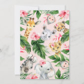 Invitation Safari tropical floral Animaux sauvages un anniver (Dos)