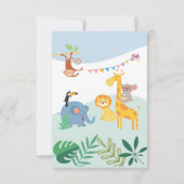 Invitation Safari tropical Jungle Animaux 1er anniversaire (Dos)