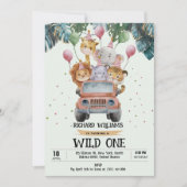 Invitation Safari tropical sauvage Animaux Jungle Anniversair (Devant)