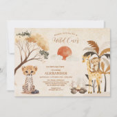 Invitation Safari tropical sauvage Une jungle Animaux Anniver (Devant)