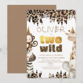 Invitation Safari Two Wild 2e anniversaire (Devant / Derrière)
