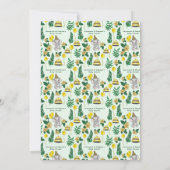 Invitation Safari vert mignon Animaux Couples Baby shower (Dos)