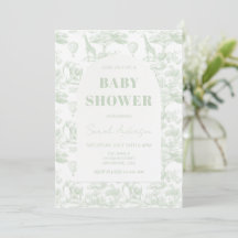 Safari Vert Toile De Jouy Thème Jungle Baby Shower