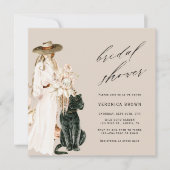 Invitation Safari Wild Leopard Boho Lady Carré de Fête des ma (Devant)