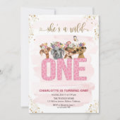 Invitation Safari Wild One 1er anniversaire (Devant)