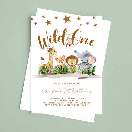 Invitation Safari Wild One 1er anniversaire