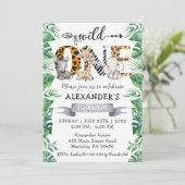 Invitation Safari Wild One 1ère fête d'anniversaire (Debout devant)