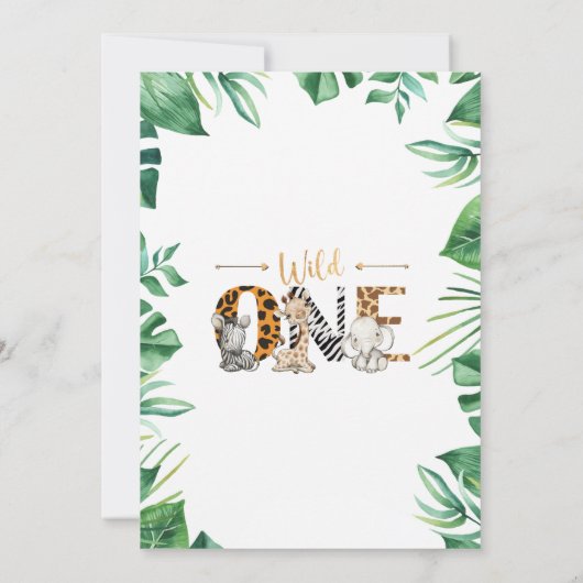 Invitation Safari Wild One 1ère fête d'anniversaire