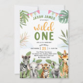 Invitation Safari Wild One 1st Boy Birthday (Devant)
