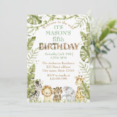 Invitation Safari Wild One Aquarelle Anniversaire (Debout devant)