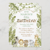 Invitation Safari Wild One Aquarelle Anniversaire (Devant / Derrière)