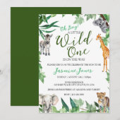 Invitation Safari Wild One Baby Boy Douche (Devant / Derrière)