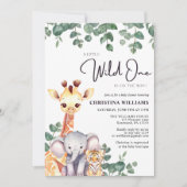 Invitation Safari Wild One Baby shower (Devant)