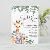 Invitation Safari Wild One Baby shower (Debout devant)