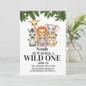 Invitation Safari Wild One Birthday (Debout devant)
