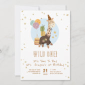 Invitation Safari Wild One Boy 1er anniversaire (Devant)