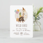 Invitation Safari Wild One Boy 1er anniversaire (Debout devant)