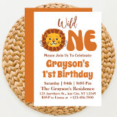 Invitation Safari Wild One Boy 1er Birthday Boho Lion