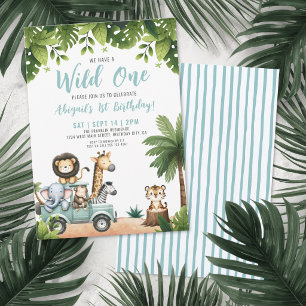 Invitation Safari Wild One Fête d'anniversaire 1ère année