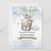 Invitation Safari Wild One Hot Air Balloon Anniversaire (Devant)