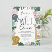 Invitation Safari Wild One Invitation, Jungle Premier Anniver (Debout devant)