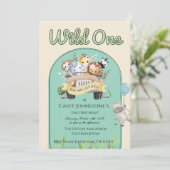 Invitation Safari Wild One Watercolor 1st Birthday (Debout devant)