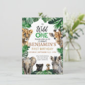 Invitation Safari Wild un 1er anniversaire (Debout devant)