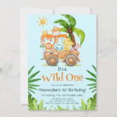 Invitation Safari Wild Un Anniversaire (Devant)