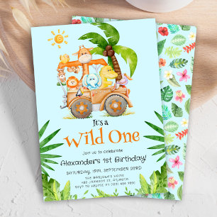 Invitation Safari Wild Un Anniversaire