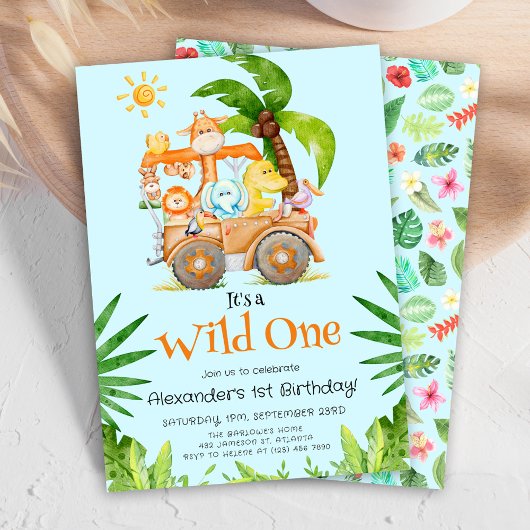 Invitation Safari Wild Un Anniversaire