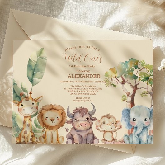 Invitation Safari Wild Un Anniversaire