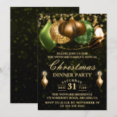 Invitation Safari Wildlife Baubles Noël Dîner (Devant / Derrière)