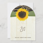 Invitation Safari Zebra Grange Wood Sunflower Zebra Mariage (Dos)