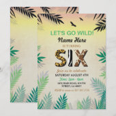 Invitation Safari ZOO de la 6e fête de la jungle (Devant / Derrière)