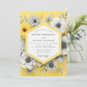 Invitation Saffron Charcoal Bloom Wedding (Debout devant)