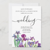 Invitation Saga green Unique mariage de script floral (Devant)