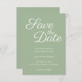 Invitation Sage and White Elegant Calligraphy Enregistrer la  (Devant / Derrière)