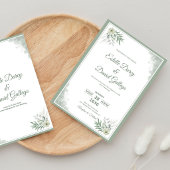 Invitation Sage and White Watercolor Floral Wedding