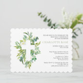 Invitation Sage Aquarelle Botanique Première Communion Sainte (Debout devant)