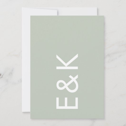 Invitation Sage Arch Moss Abstrait Japandi Minimalisme Mariag (Dos)