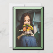 Invitation Sage Art Déco Photo Anniversaire Surprise Party (Dos)