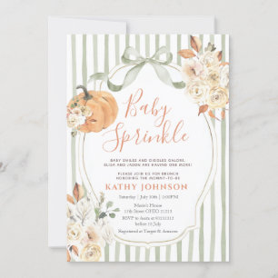 Invitation Sage Baby Sprinkle Automne Citrouille Baby shower