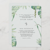 Invitation Sage Beach Tropics Les deux parents Mariage (Devant / Derrière)