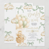 Invitation Sage Beige Gender Neutral Baby Shower Invite (Devant / Derrière)
